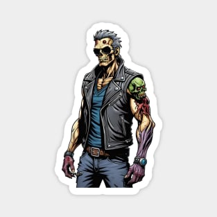 Zombie Punk Guy Magnet