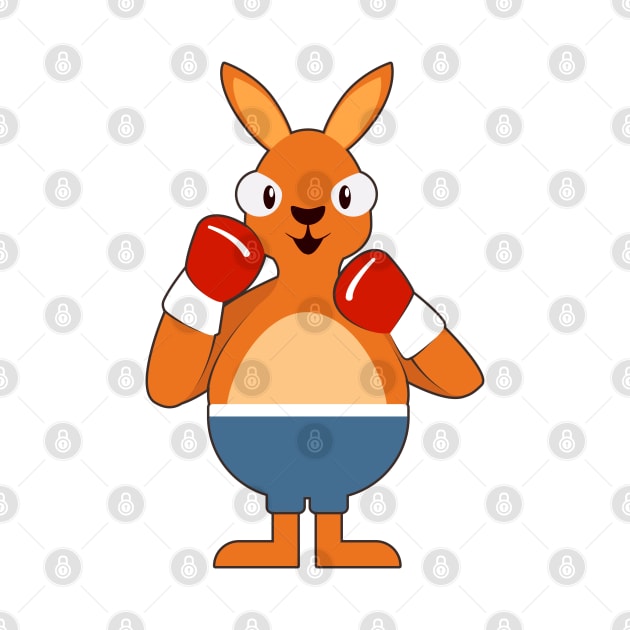 Kangaroo as Boxer with Boxing gloves by Markus Schnabel
