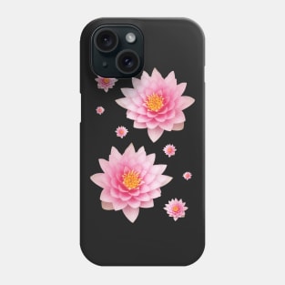 Elegant Pink Water Lotuses / Lilies Phone Case