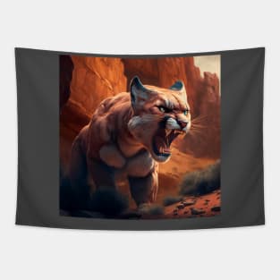 Angry Cougar Tapestry