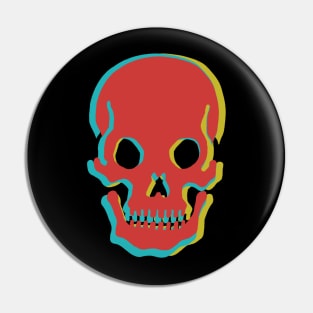 Op Art Skull Pin