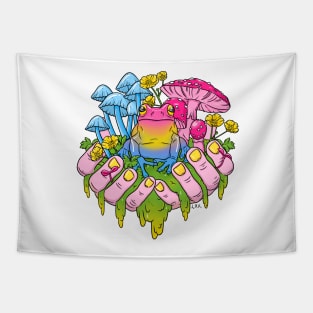 Pansexual Frog Fungi Handful Tapestry