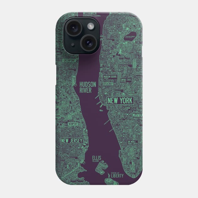 cool new york city map Phone Case by ol1ie