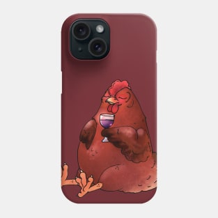 Fat Red Hen and Wine Phone Case