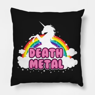 death metal parody funny unicorn Pillow
