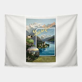 Lac de Thoune Switzerland Vintage Poster 1893 Tapestry