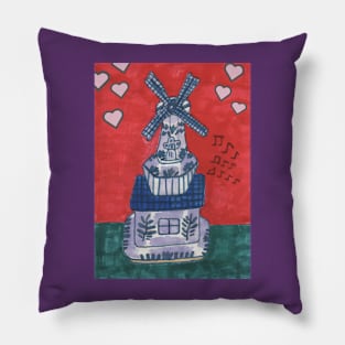 Romantic Music Windmill Pillow