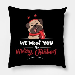 We Woof You A Merry Christmas Pillow