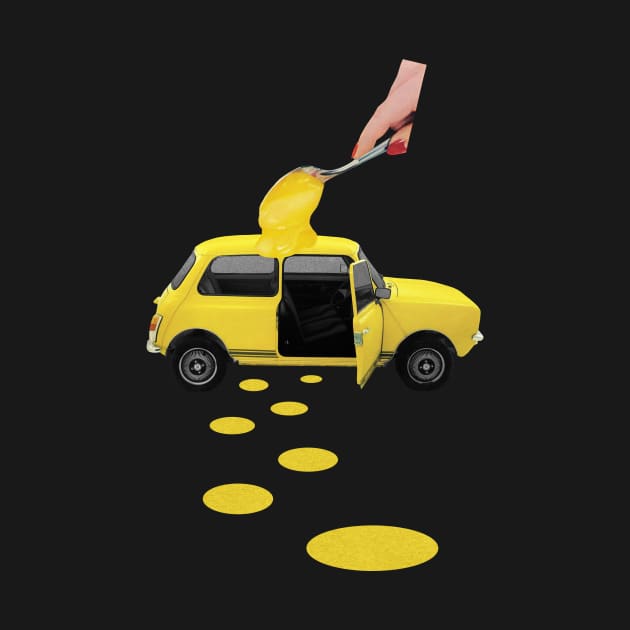 Yellow Car by LennyCollageArt
