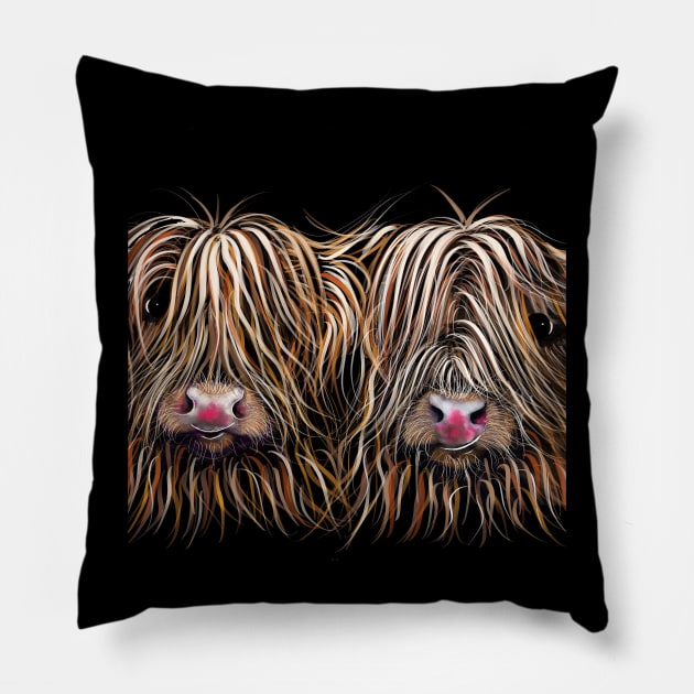 SCoTTiSH HiGHLaND CoWS ' A CouPLe oF CooS ' Pillow by ShirleyMac