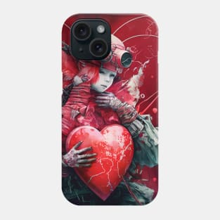 Valentine 2053 No. 2: Futuristic Valentine's Day on a Dark Background Phone Case