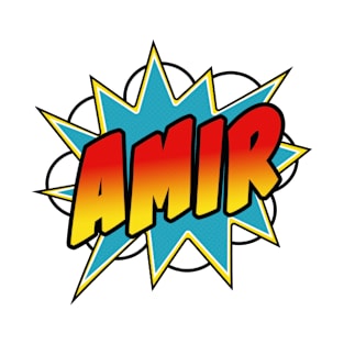 Boys Amir Name Comic Book Superhero T-Shirt