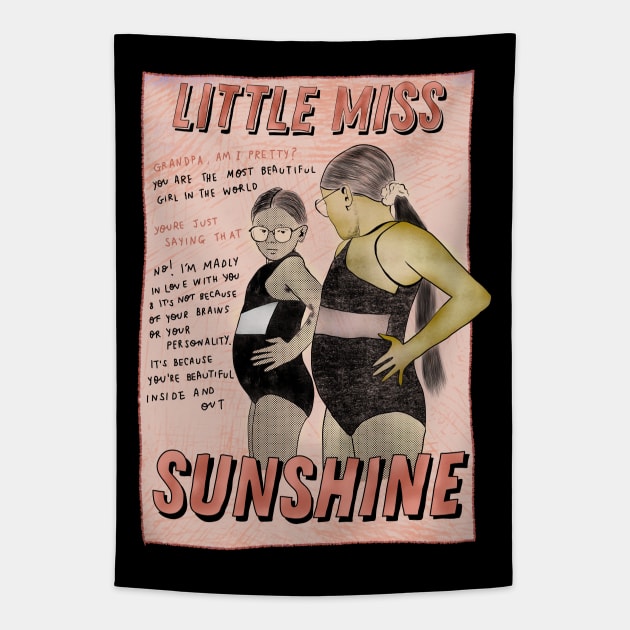 Little Miss sunshine writing Tapestry by sandimarshel