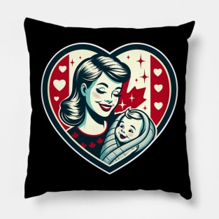Vintage Motherhood Love Heart Symbol of Maternal Affection T-Shirt Pillow