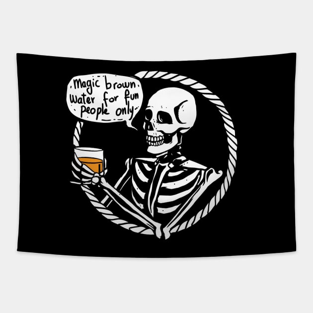 magic brown water for fun people (bourbon) Tapestry by A Comic Wizard