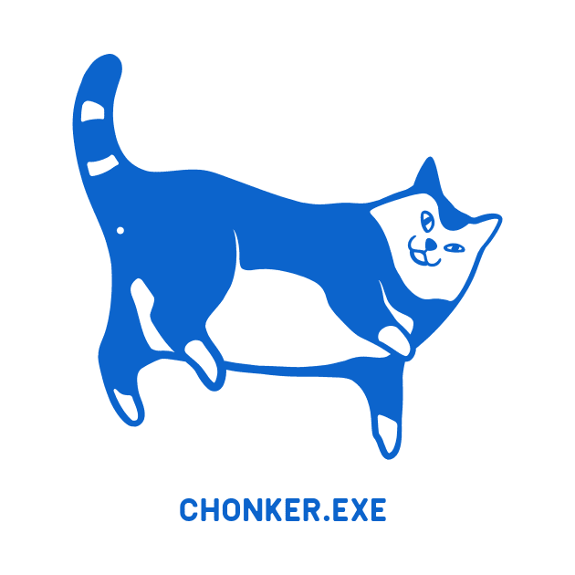 Cat exe has stopped working. Cute chonker laying on the floor in blue ink by croquis design