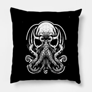 Black and White Cthulhu Art Pillow