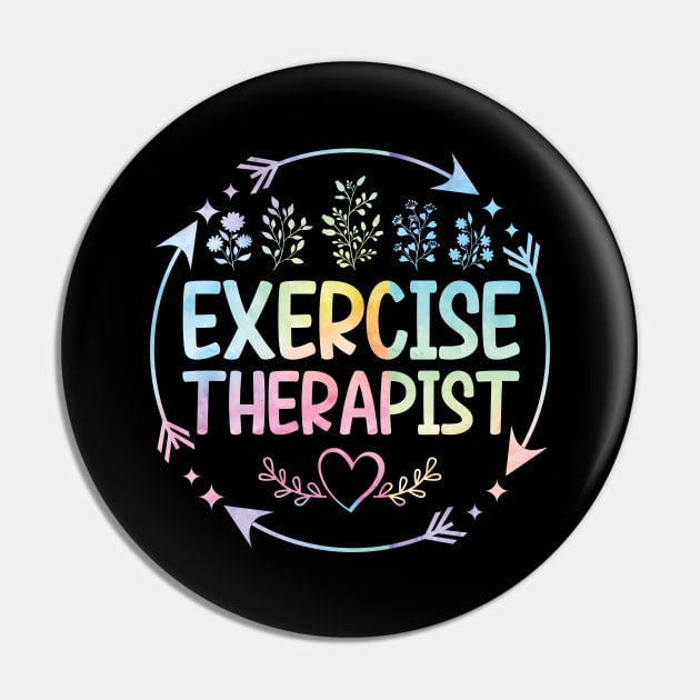 Exercise Therapist cute floral watercolor Pin by ARTBYHM