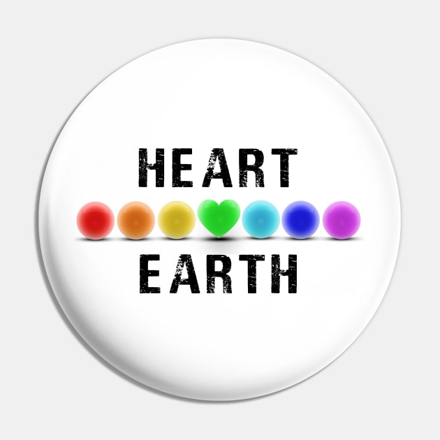 I Heart Earth Love Heart Rainbow Colors Save the Planet World Peace Earth Day Pin by Chakra Shine