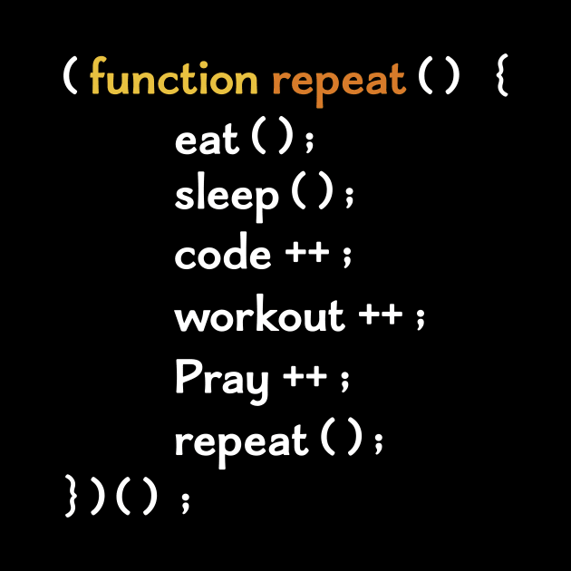 Funny Computer Science coding Eat Sleep Code / funny programming design / coding gift idea / increment and progress coding idea by Anodyle