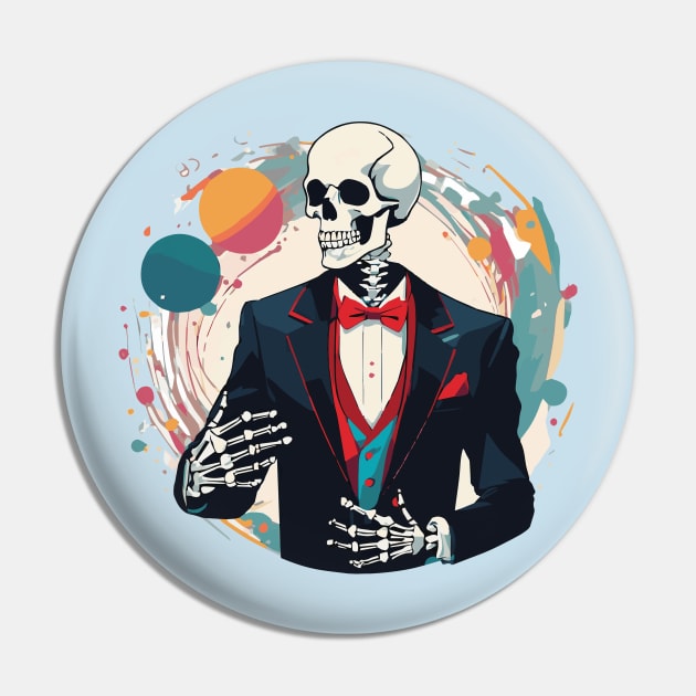 Suited Skeleton Seeks Dance Companion Pin by Salaar Design Hub