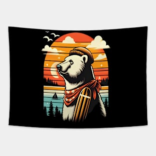 funny polar Bear Vintage Funny Animal Lover Tapestry