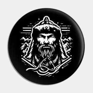 Mongol Empire Founder: Genghis Khan Portrait Pin