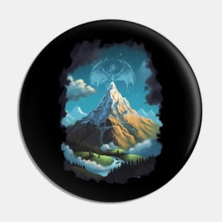 The Lonely Mountain and the Dragon - Fantasy Pin