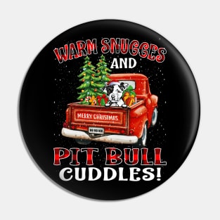 Warm Snuggles And Pit Bull Cuddles Truck Tree Christmas Gift Pin