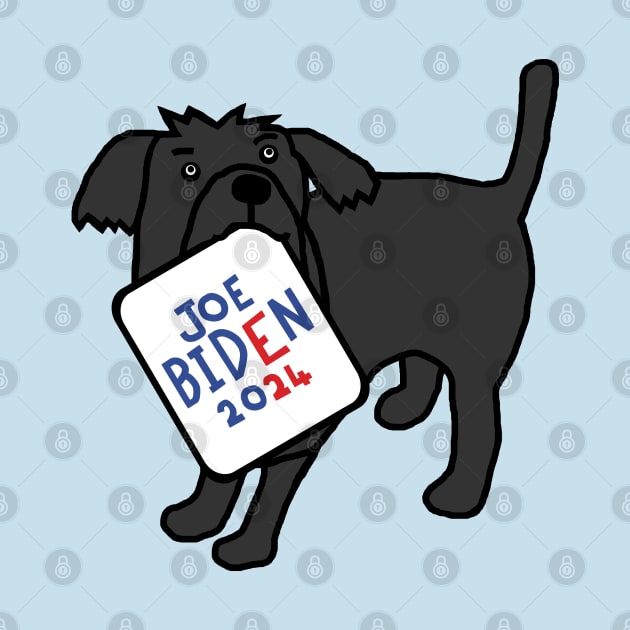 Cute Dog with Joe Biden 2024 Sign by ellenhenryart
