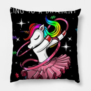 Unicorn Autism Mom Dancing To A Different Beat Pillow