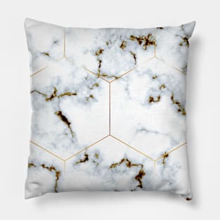 Tiles - Gold Marble Pillow