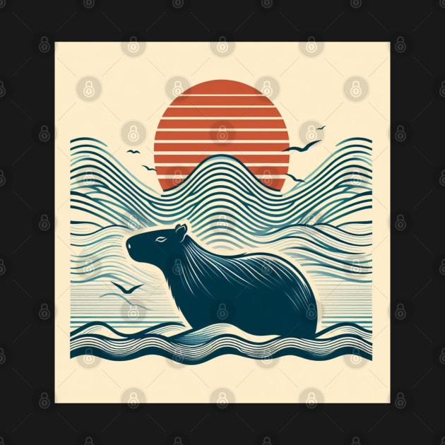 Capybara Sunset by DarkWave