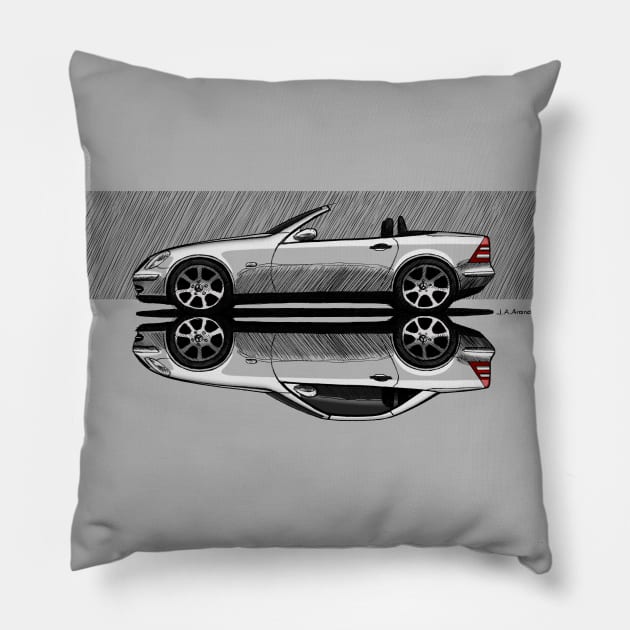 My drawing of the German convertible car Pillow by jaagdesign