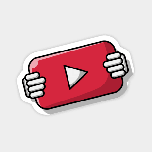 Hand Holding Play Button Magnet