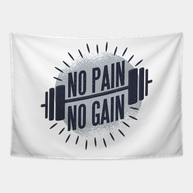 No Pain, No Gain - Bodybuilding Design Tapestry by LR_Collections