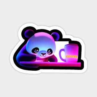 Panda drinking coffee Magnet