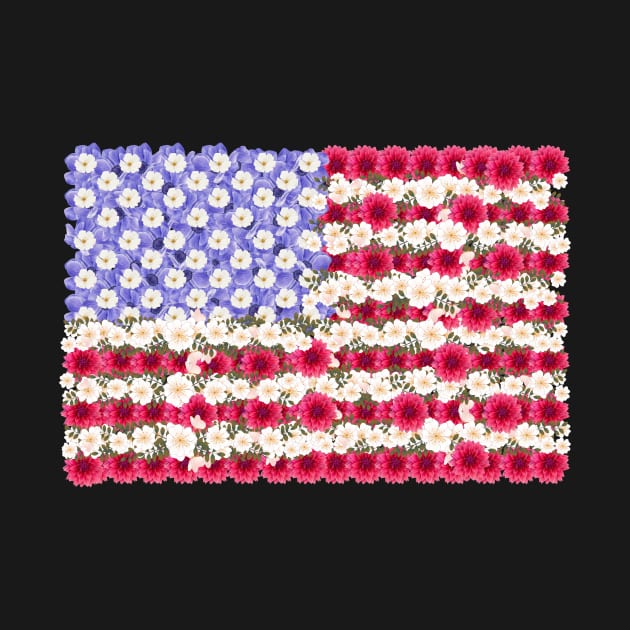 usa flag made of flowers by sirazgar