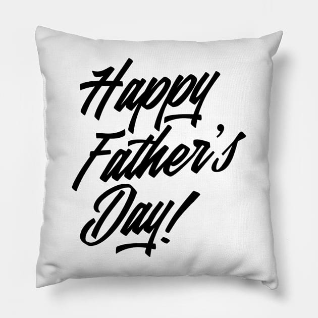 Simple Happy Father's Day Calligraphy Pillow by Jasmine Anderson