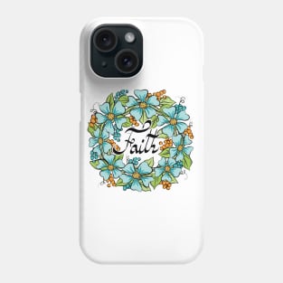 Faith Floral Wreath Art Phone Case