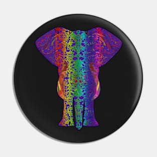 Rainbow Purple Elephant on Black V.2 Pin