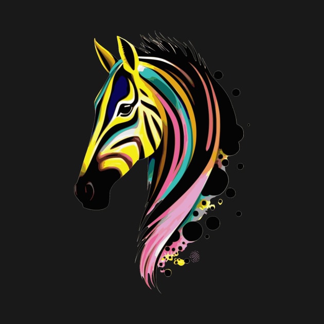 Rainbow Striped Zebra - Bright and Colorful Animal Design by The Wolf and the Butterfly