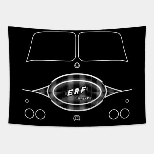 ERF KV classic 1950s lorry white outline graphic Tapestry