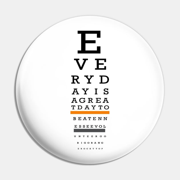 Vols Eye Chart Pin by BigOrangeShirtShop