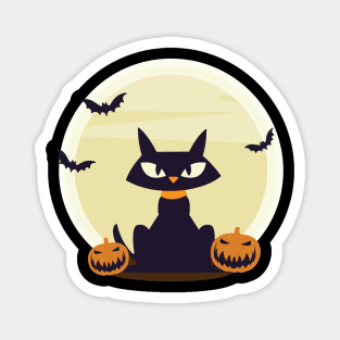 Black Cat Halloween Magnet