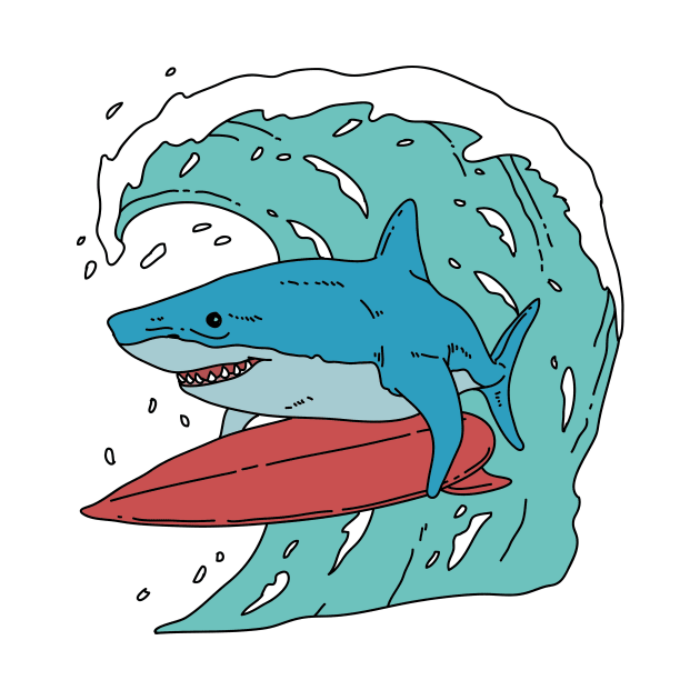 Blue Shark Surfing by Freid