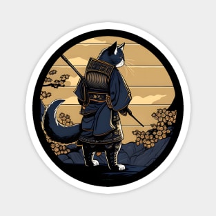 Japanese Cat Samurai Katana Catana - Cat lover Magnet