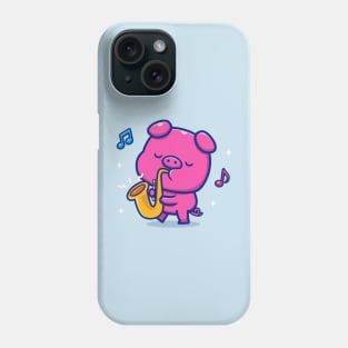 Cute Pig Playing Saxophone Phone Case