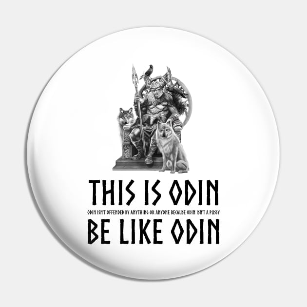 Anti-Communist SJW - Odin Is Not A Pussy - Viking Mythology Pin by Styr Designs