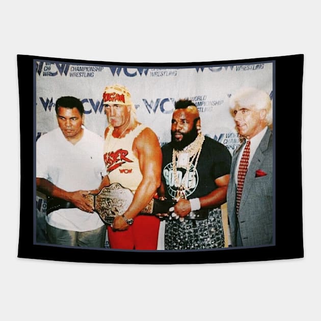 Muhammad Ali, Hulk-Hogan, Mr T, and Ric Flair! Tapestry by SUPER BOOM TO THE LEGENDS